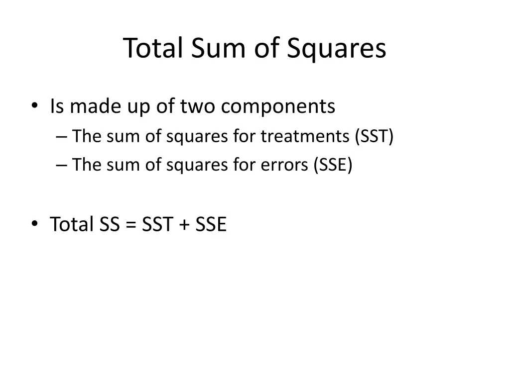 total sum of squares 1