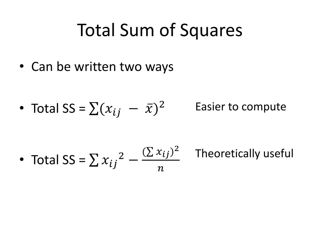 total sum of squares
