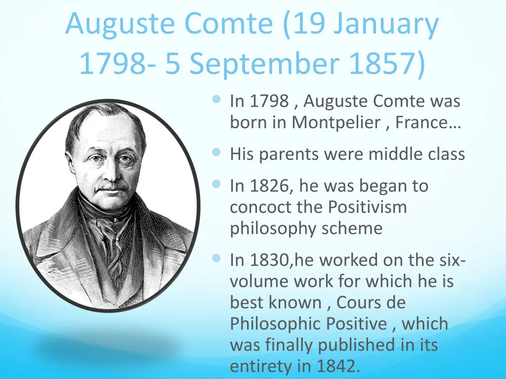 auguste comte 19 january 1798 5 september 1857