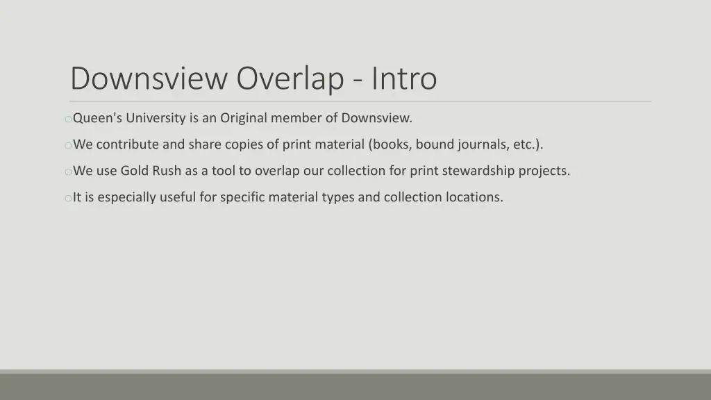 downsview overlap intro