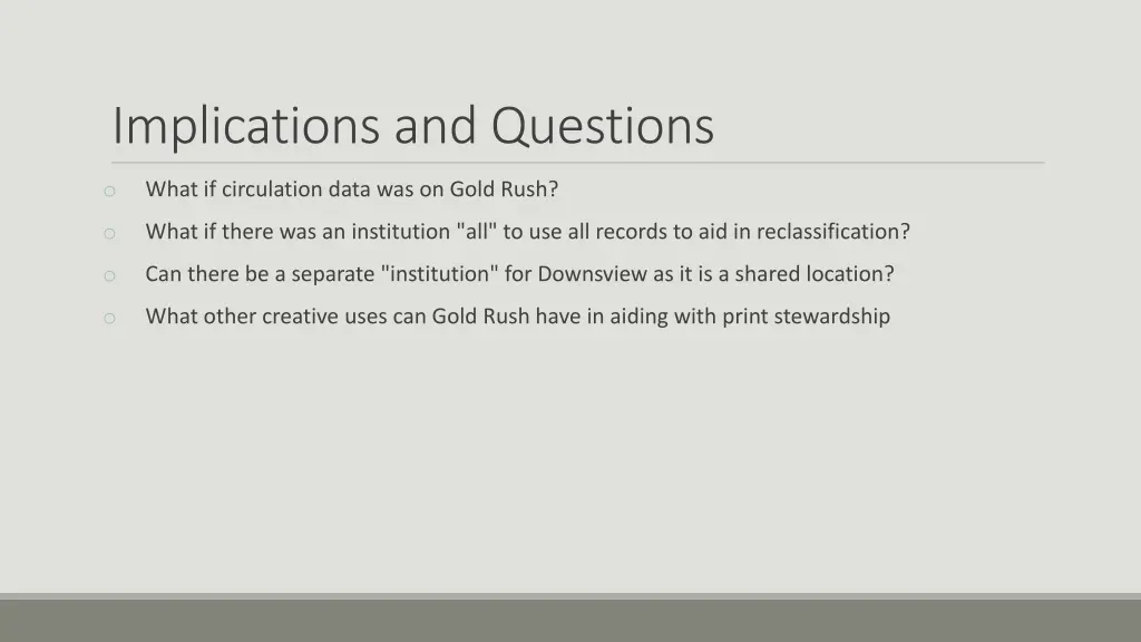 implications and questions 1