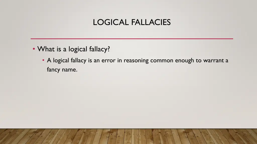 logical fallacies 1