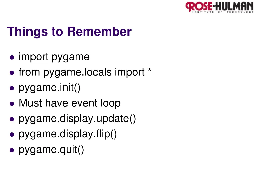 things to remember
