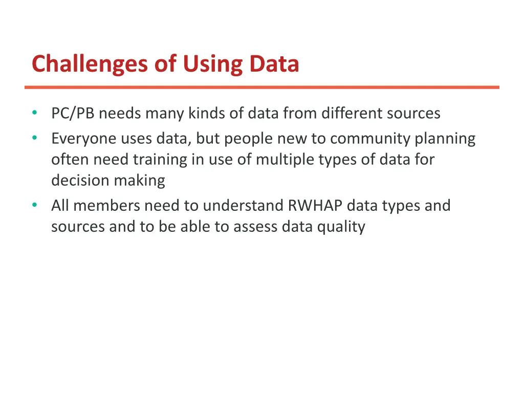 challenges of using data