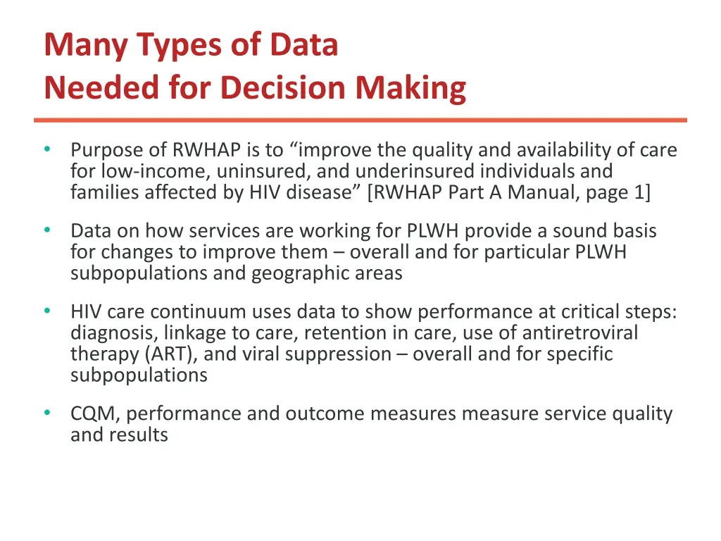 many types of data needed for decision making