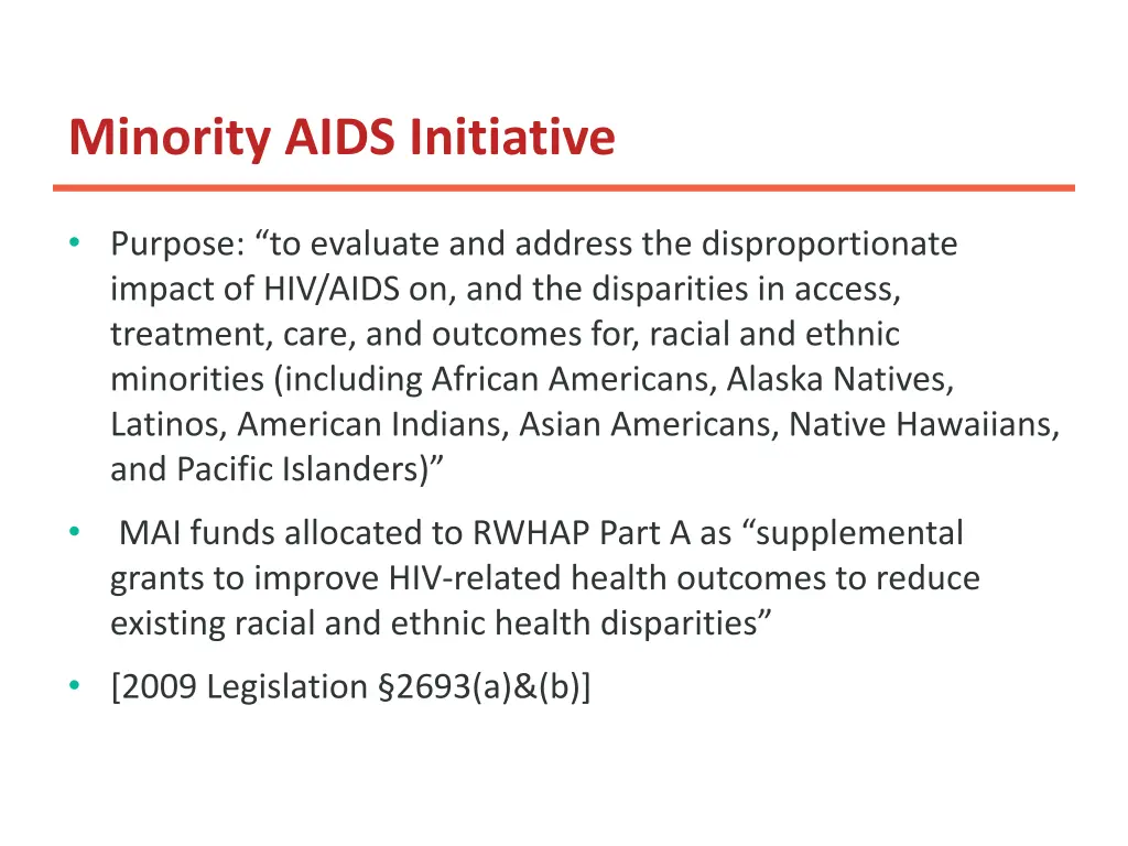 minority aids initiative