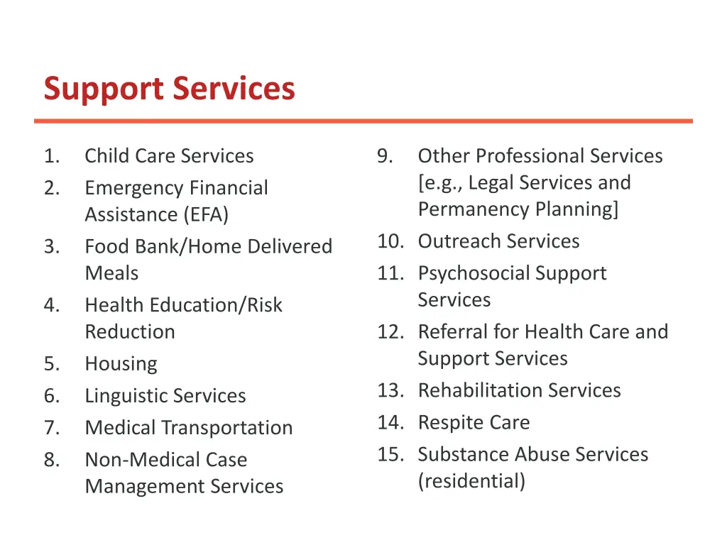 support services