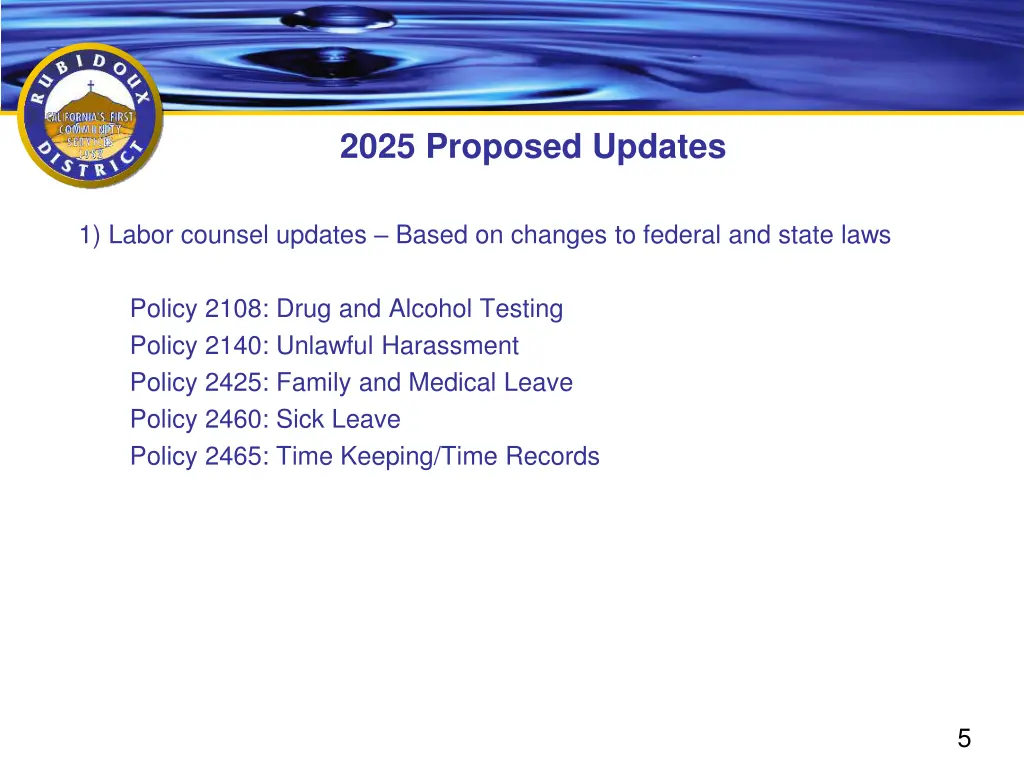 2025 proposed updates 1
