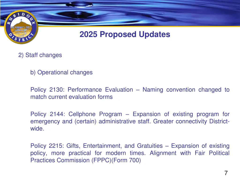 2025 proposed updates 3
