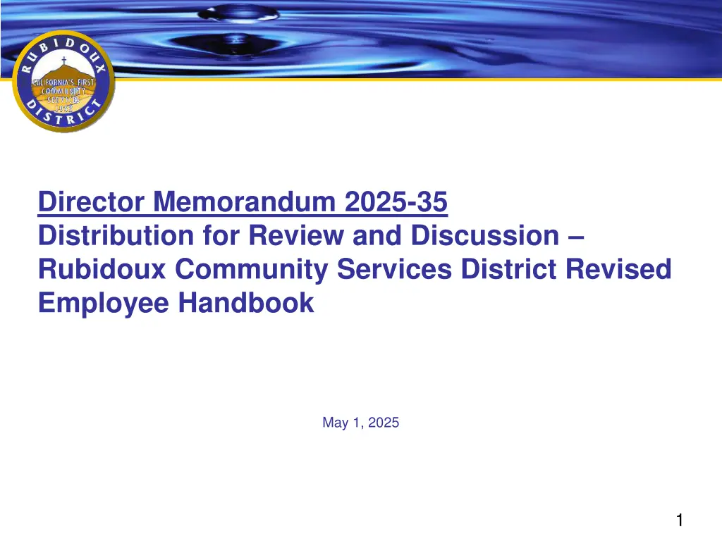 director memorandum 2025 35 distribution