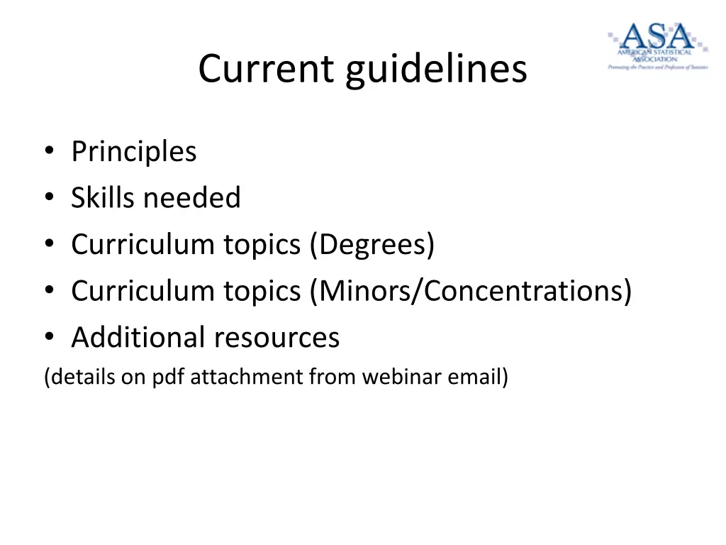 current guidelines