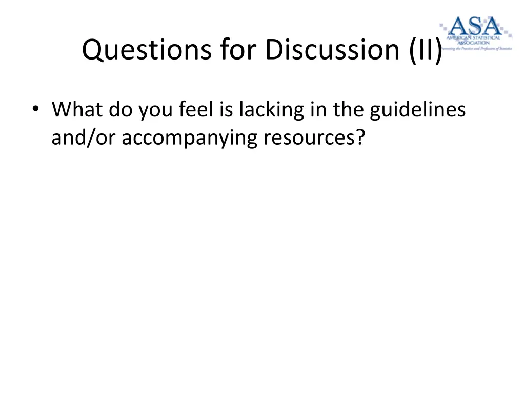 questions for discussion ii