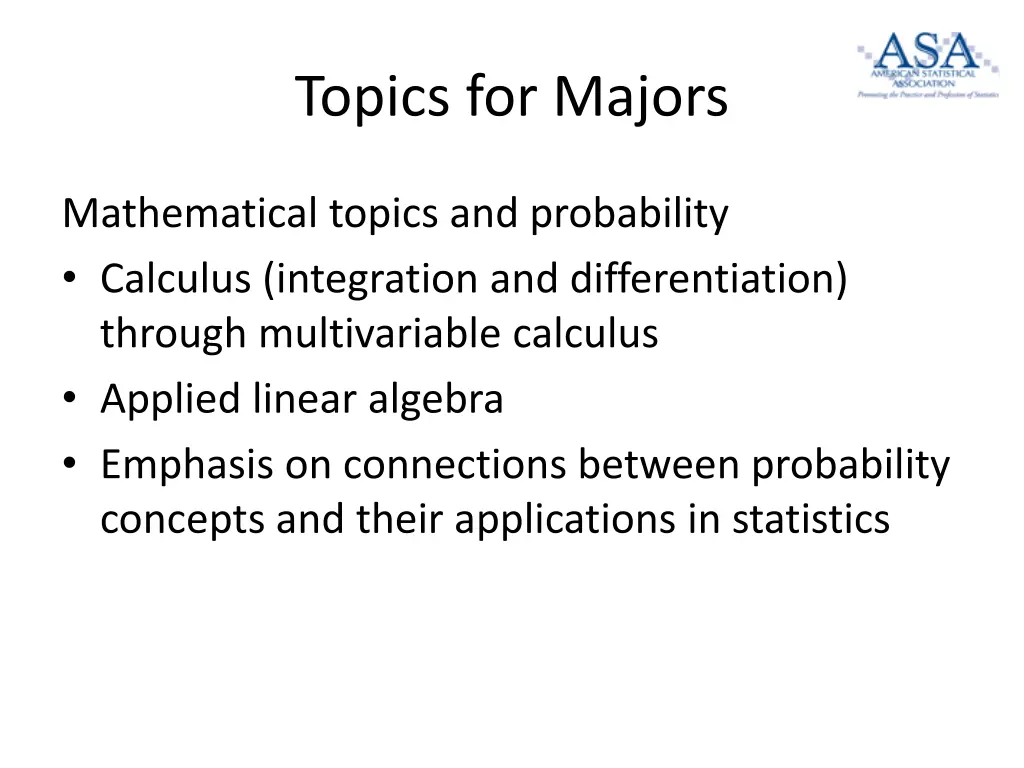 topics for majors 2