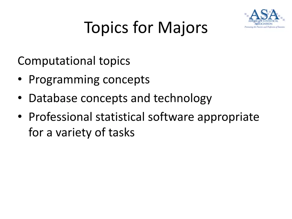 topics for majors 3