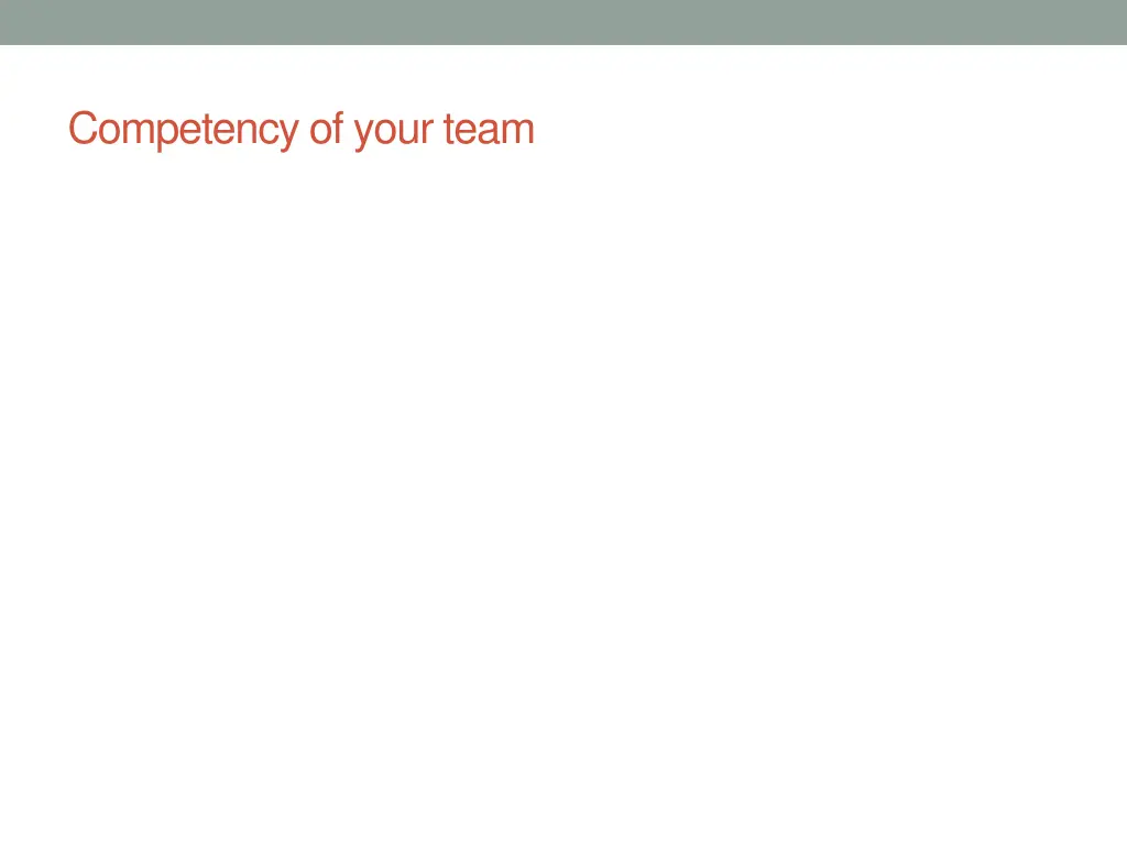 competency of your team