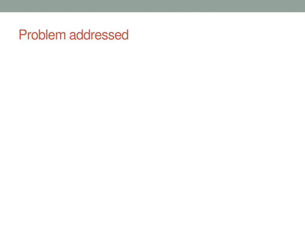 problem addressed