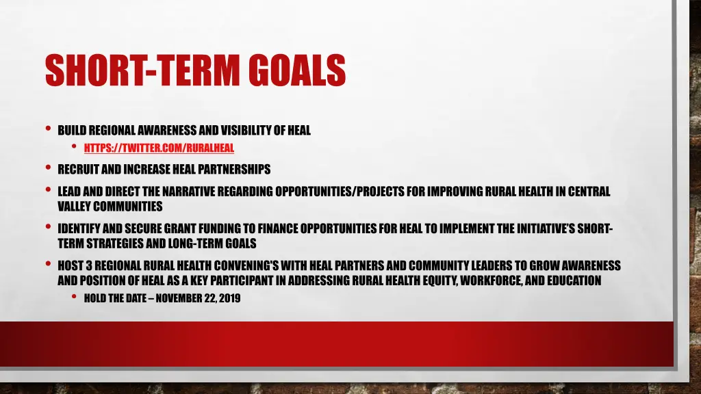 short term goals