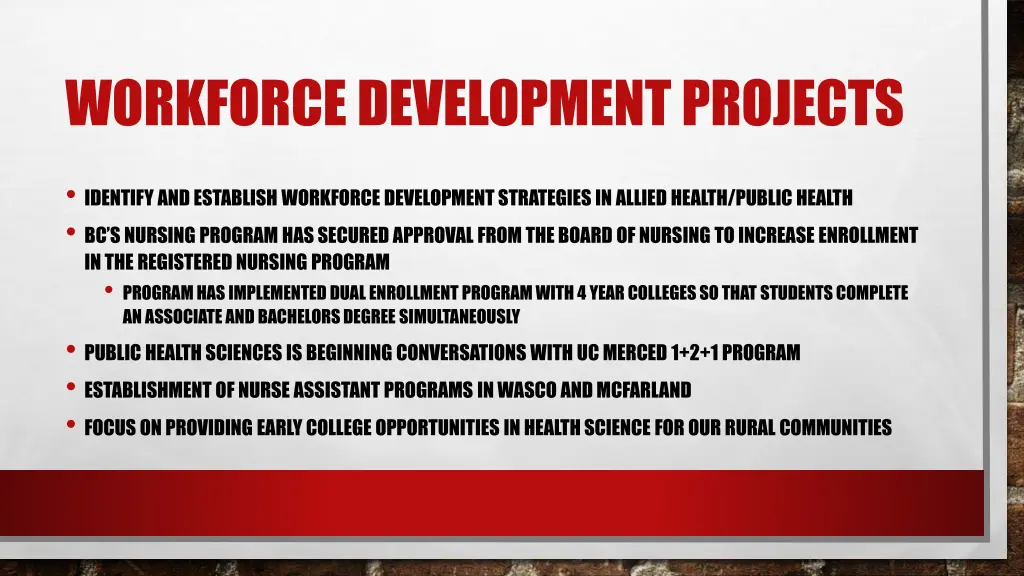 workforce development projects
