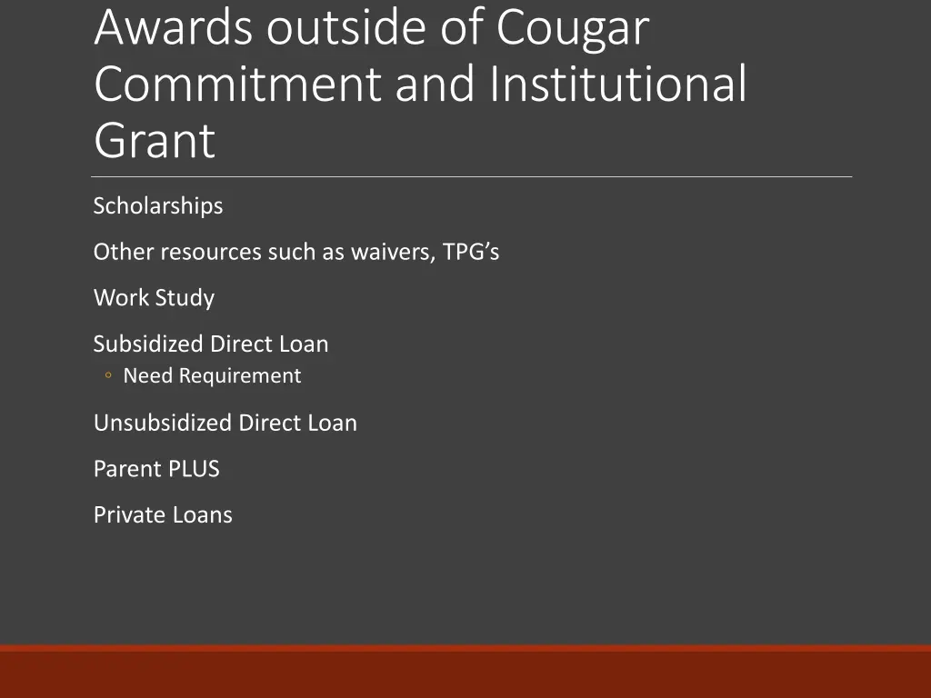 awards outside of cougar commitment