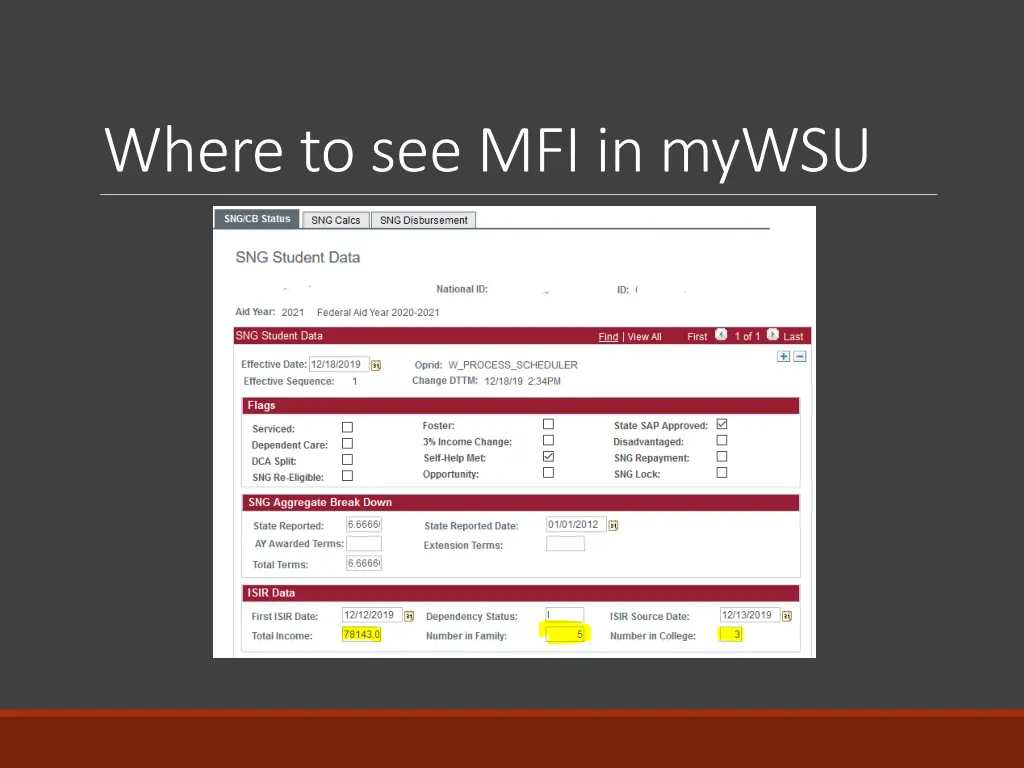 where to see mfi in mywsu