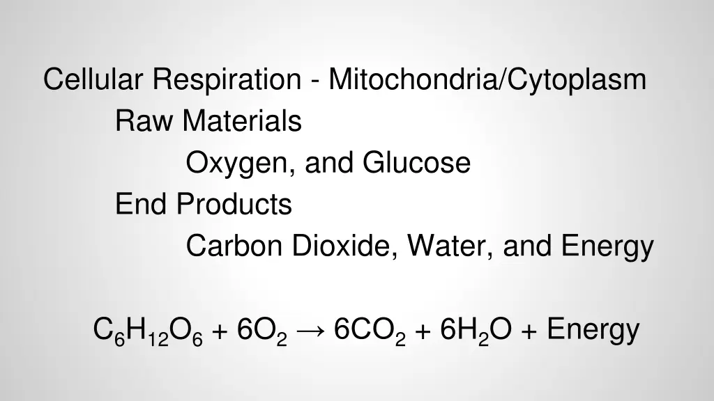 cellular respiration mitochondria cytoplasm