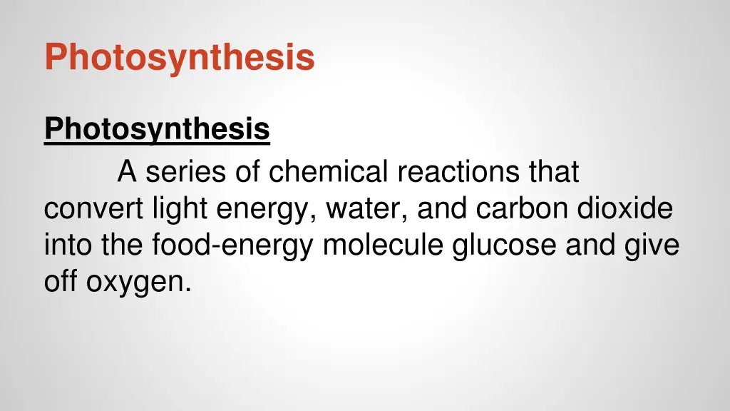 photosynthesis