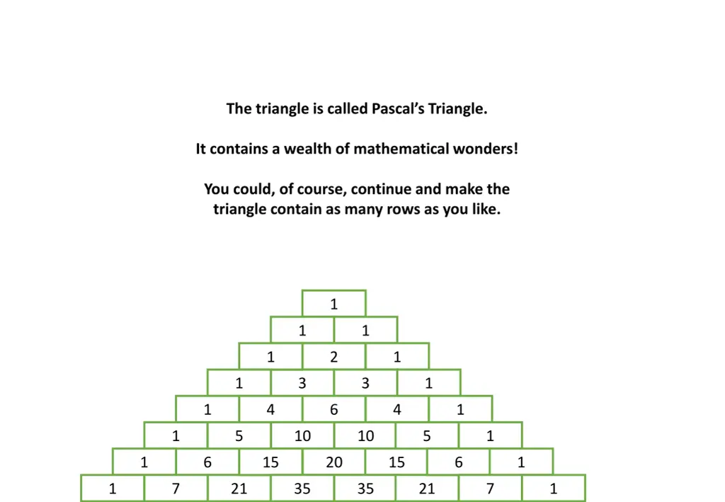 the triangle is called pascal s triangle