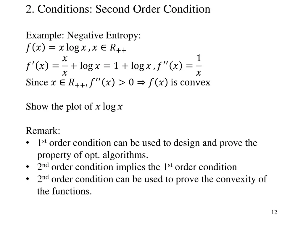 2 conditions second order condition 1