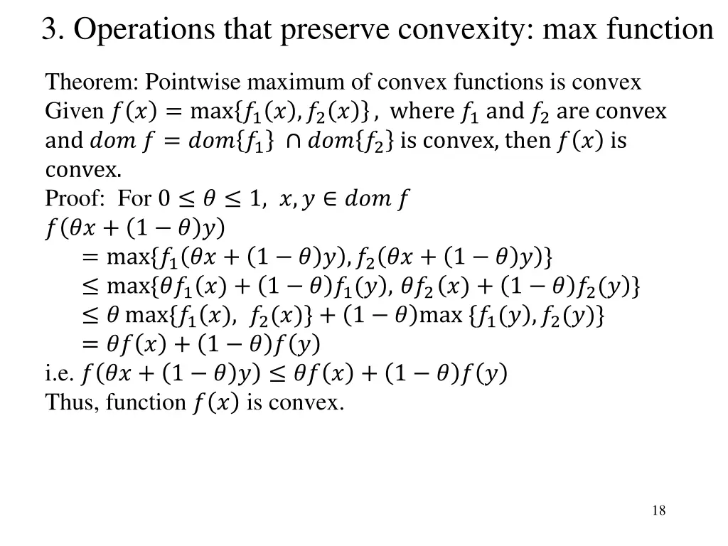 3 operations that preserve convexity max function