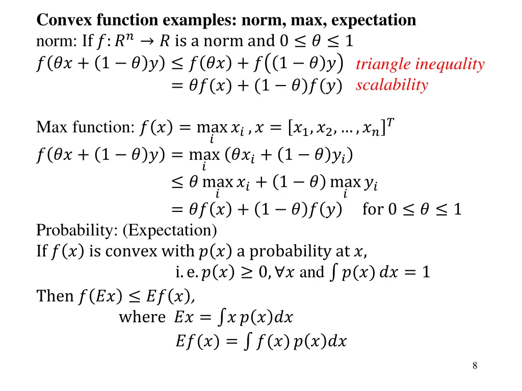 convex function examples norm max expectation