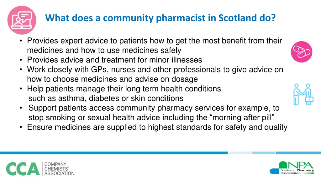 what does a community pharmacist in scotland do