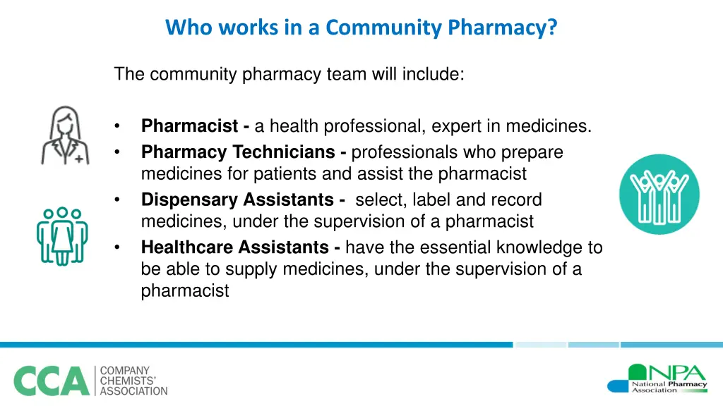 who works in a community pharmacy