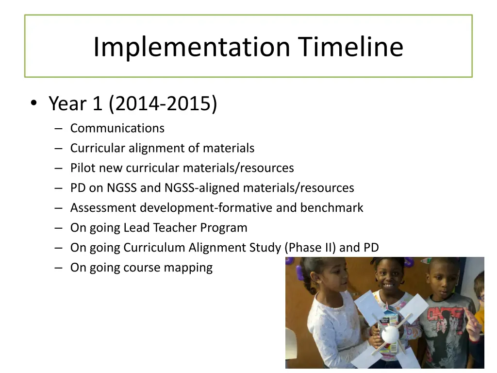 implementation timeline 1