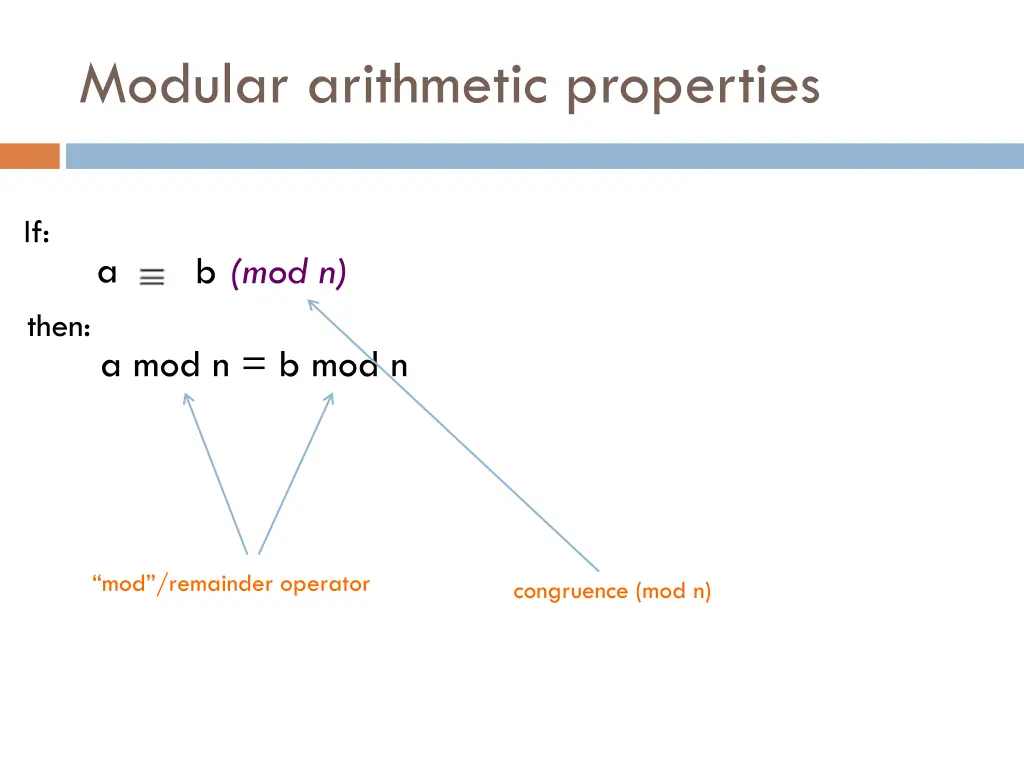 modular arithmetic properties