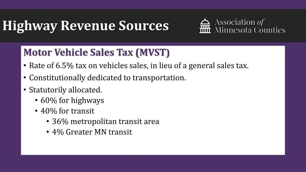 highway revenue sources 1
