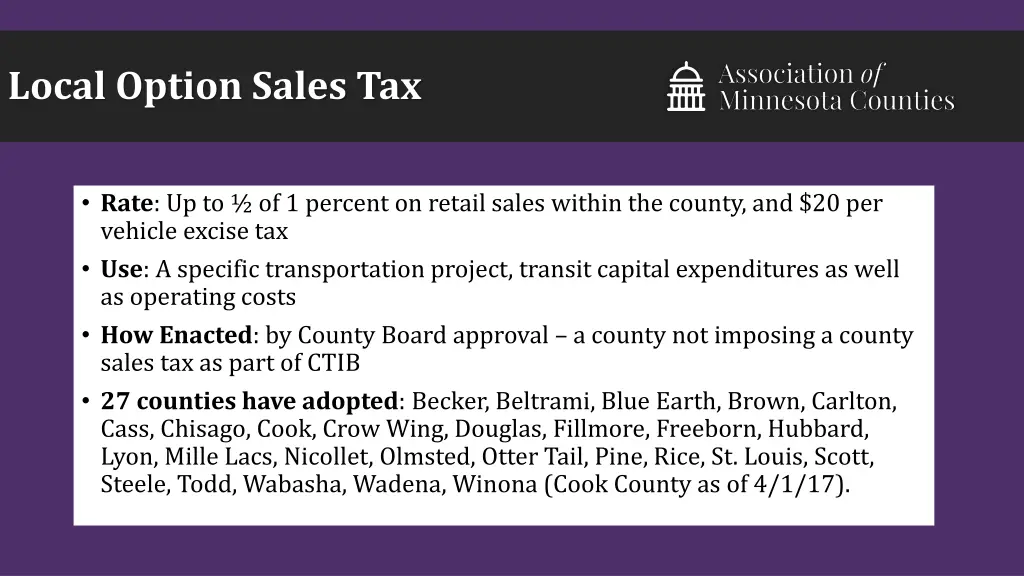 local option sales tax