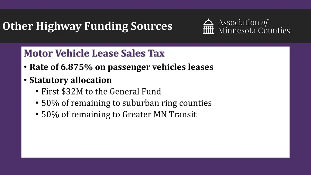 other highway funding sources