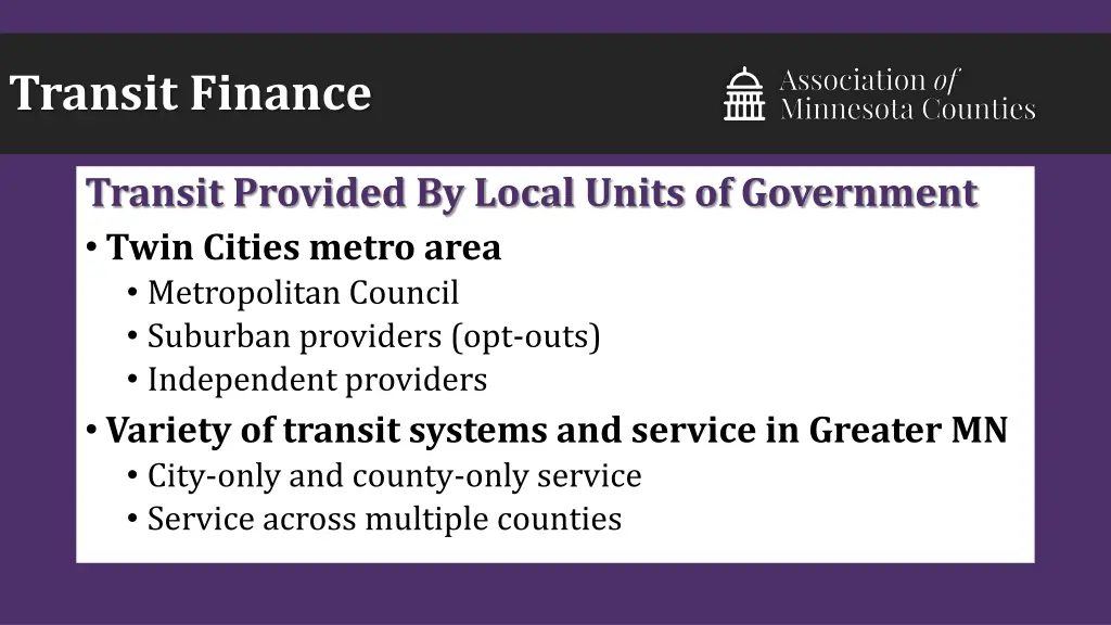 transit finance