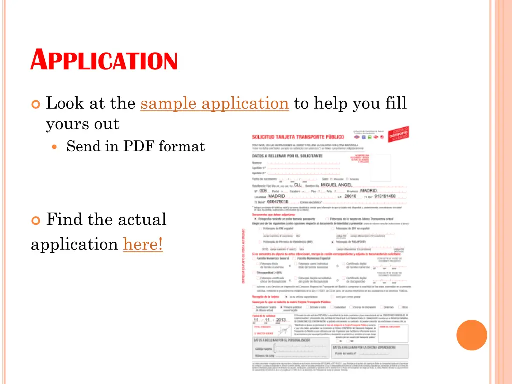 a pplication