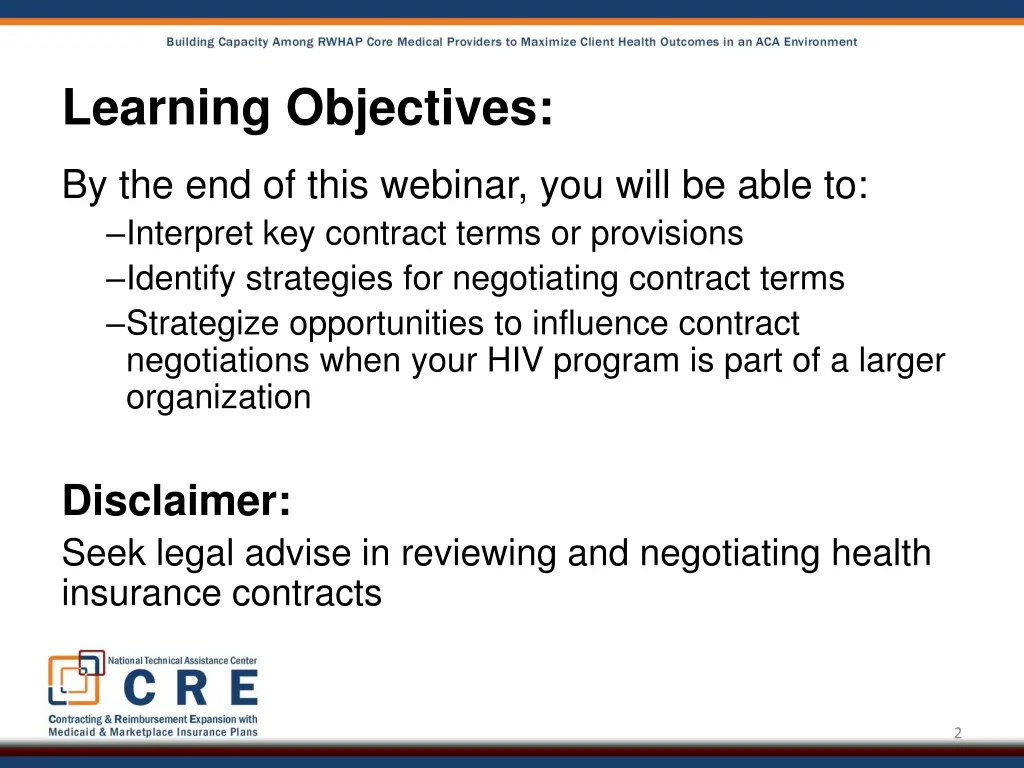 learning objectives
