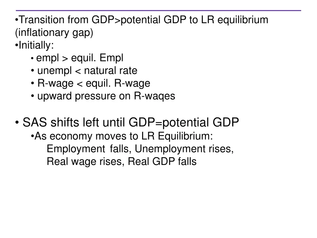 transition from gdp potential