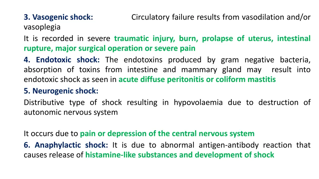 3 vasogenic shock vasoplegia it is recorded