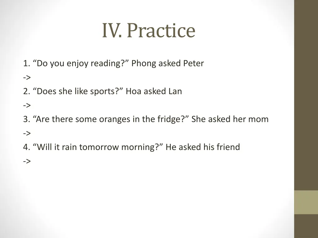 iv practice 1