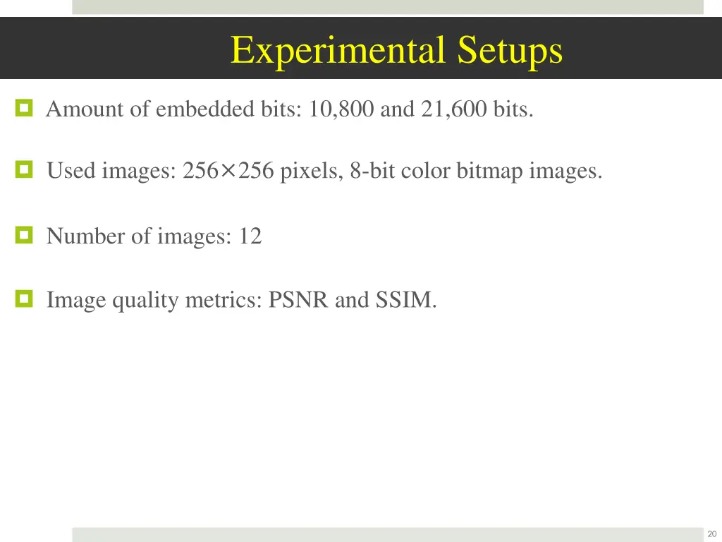 experimental setups
