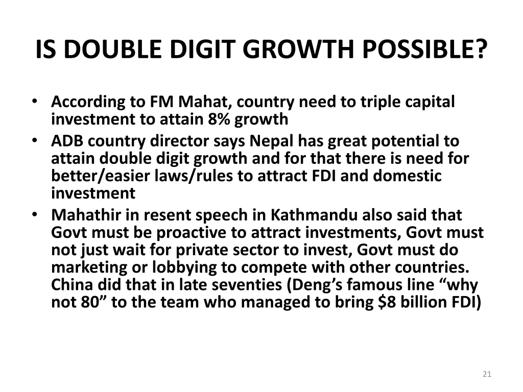 is double digit growth possible