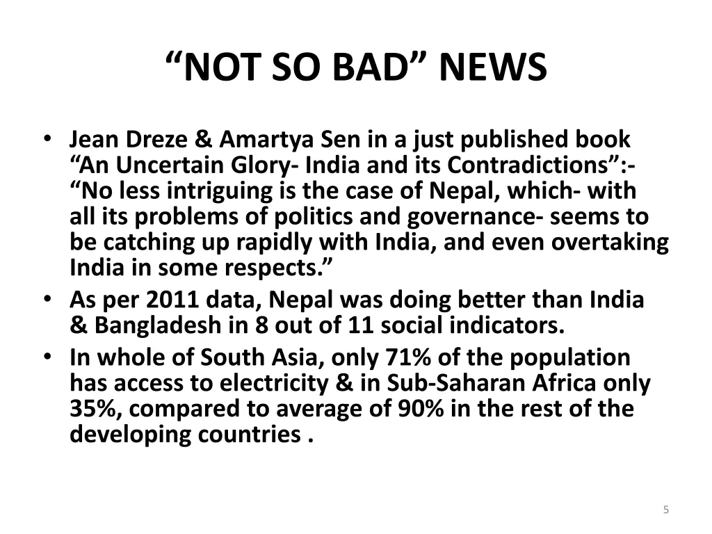 not so bad news