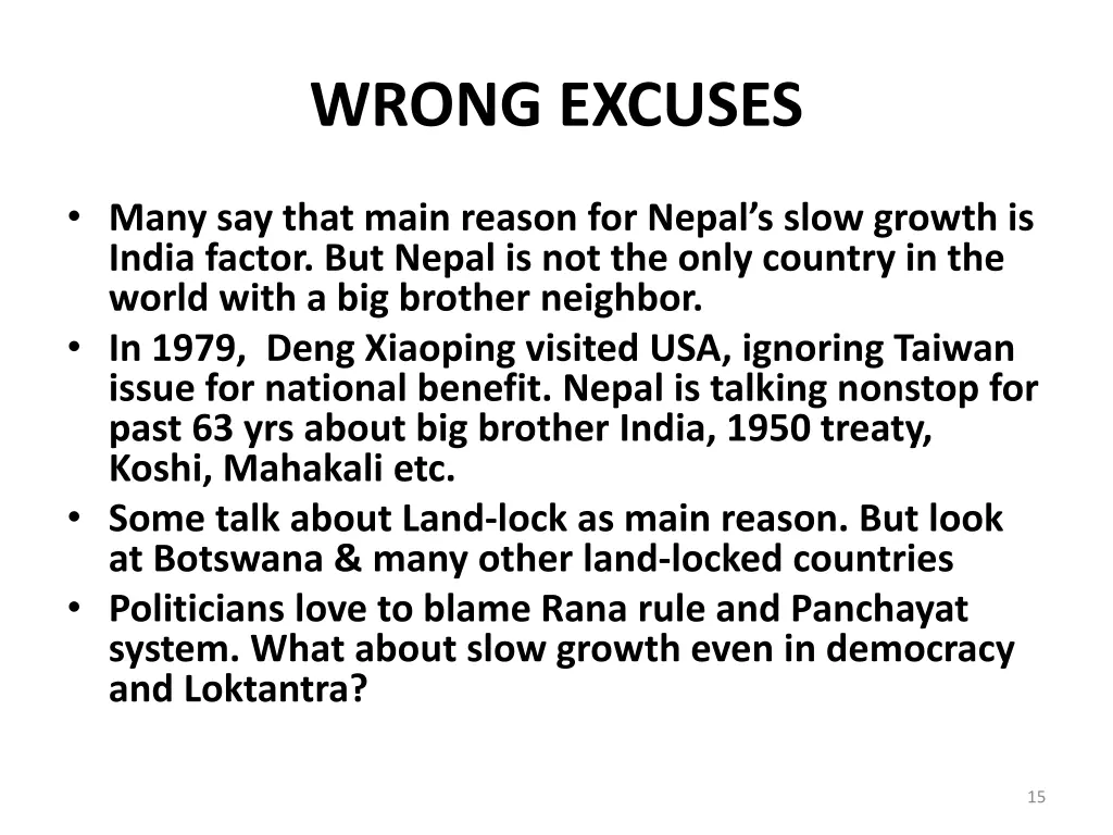 wrong excuses