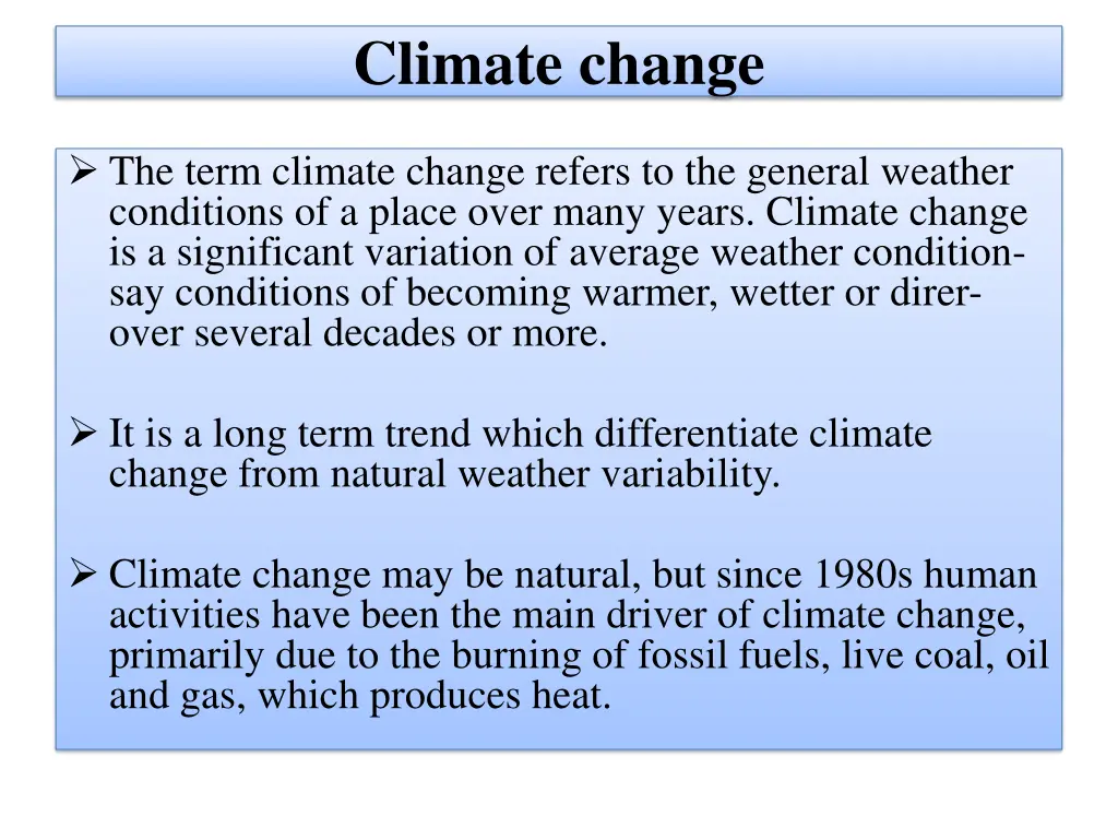 climate change