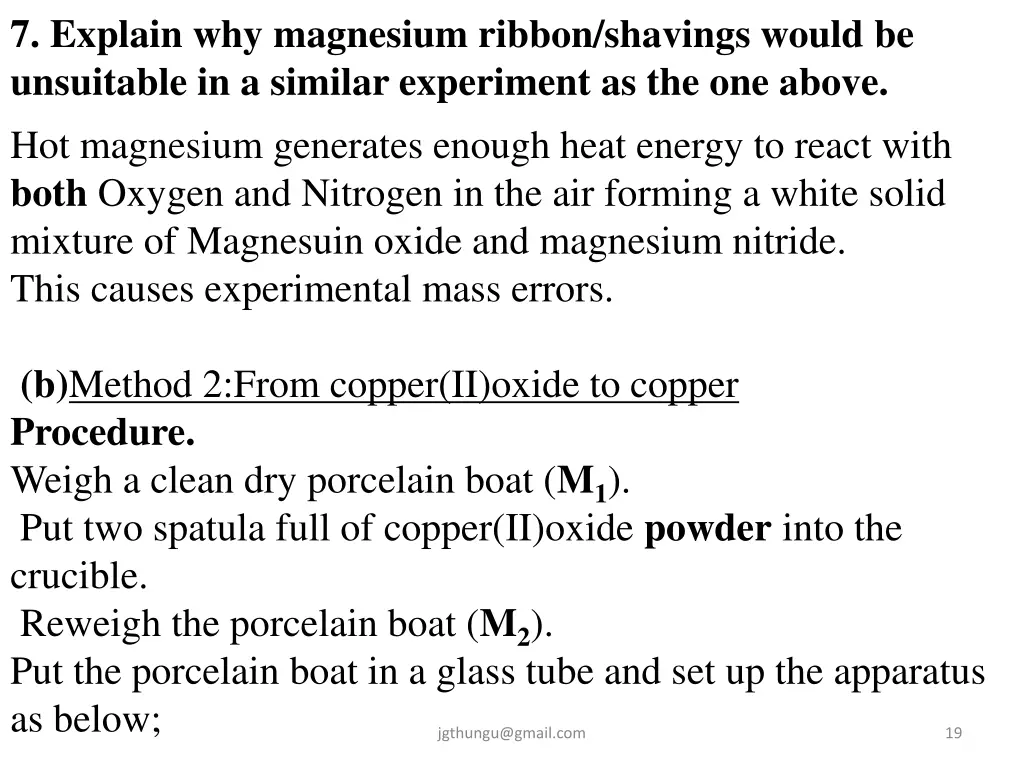 7 explain why magnesium ribbon shavings would