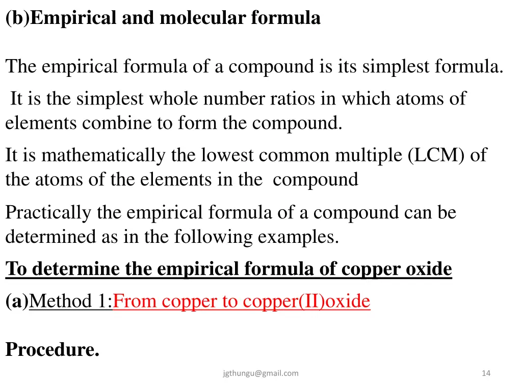 b empirical and molecular formula